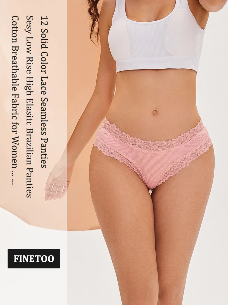 7PCS/Set Women Sexy Lace Panties Cotton Seamless Brazilian Panties Female Sexy Low Rise Soft Underwear G-String Lingerie S-XL