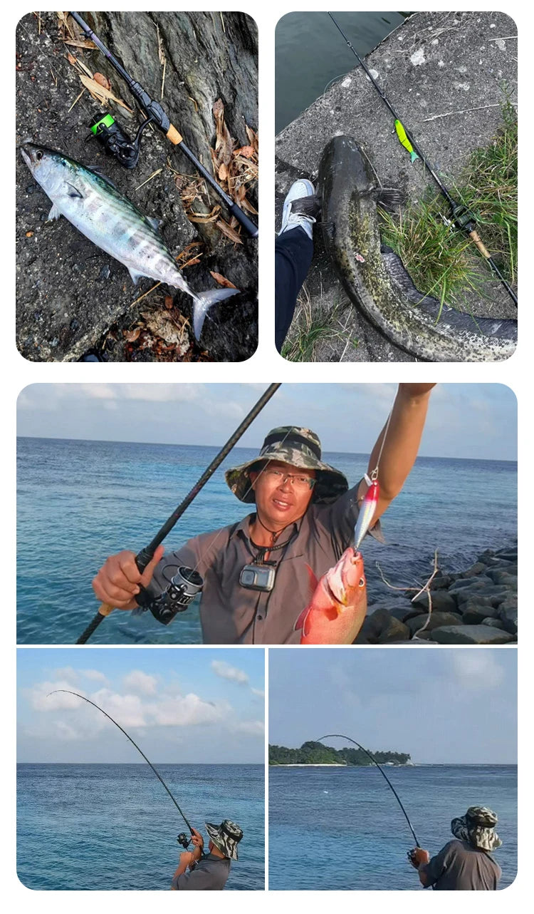 PURELURE SHARPEN Travel Soft Lure Long Spinning and Casting XF/MF Action Rods FUJI Components Bass Pike Rod Fishing Rod Reel