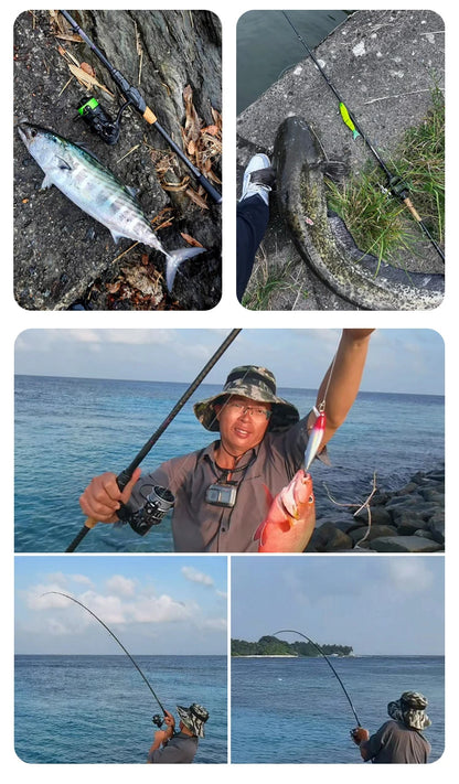 PURELURE SHARPEN Travel Soft Lure Long Spinning and Casting XF/MF Action Rods FUJI Components Bass Pike Rod Fishing Rod Reel