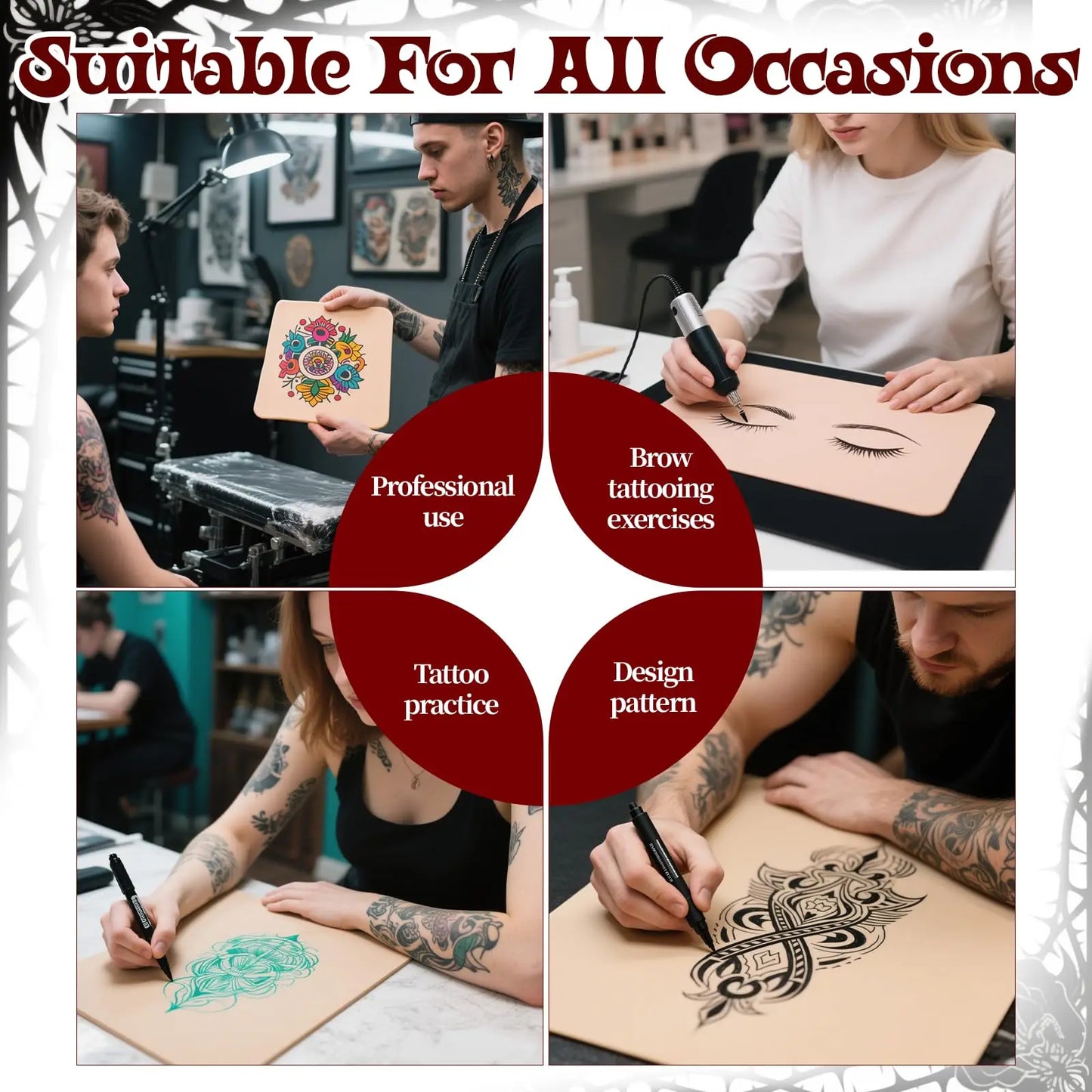DQFART Tattoo Practice Skin Blank Fake Tattoo Skin for Permanent Makeup Tattoo Beginner Exercise Tool Tattoo Accessories