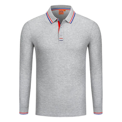 Långärmad Polo-shirt med Eget Tryck eller Logotyp – Unisex S–4XL (Asian)