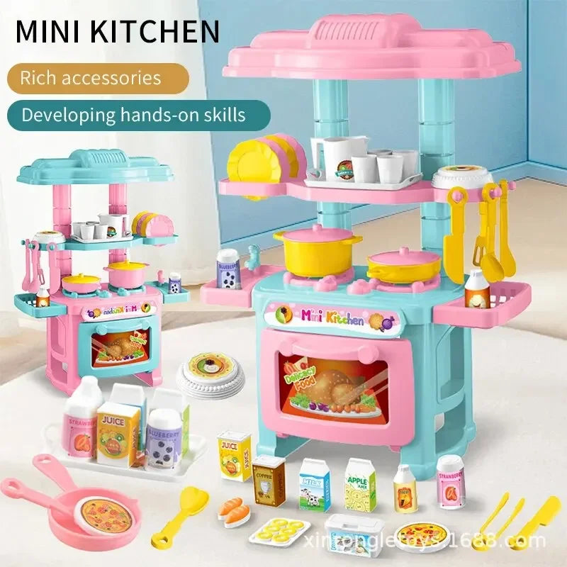 Mini köksbänk lekset DIY simulerad mat servis lekstuga rollspel
