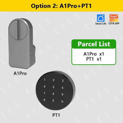 CDOK A1Pro Tuya Bluetooth Smart Lock Is Installed on the Traditional Door Lock Manual Knob to Achieve Smart Unlocking
