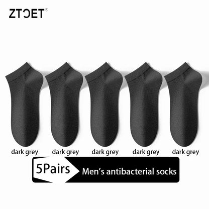 Men Combed Cotton Socks Short Breathable Odor proof and antibacterial Business Spring Summer for Male socks High Quality 5Pairs