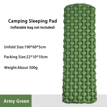 Uppblåsbar Campingmadrass LT-01 – Inbyggd Pump, TPU-Nylon, Hopfällbar, 4 Färger