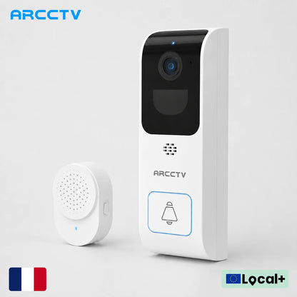 ARCCTV 2K WiFi Dörrklocka – 2560×1440, Sony-sensor, IR 12m, IP66, Siren, EU-lager (Tyskland)