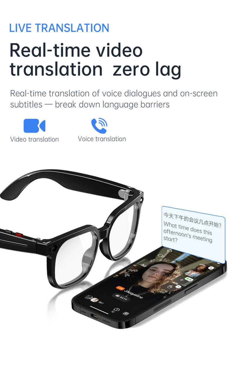 Xiaomi AI Camera Glasses Multi-functional 4K 800MP Photochromic Smart Glasses Anti-shake Shooting Tech With 290mah Large Battery