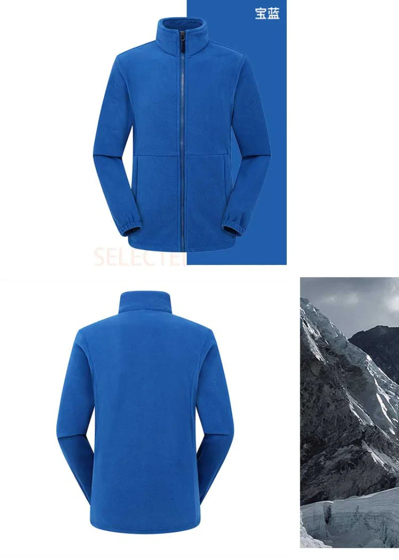 Herr/Dam Fleecejacka Vinter 2026 – Anpassningsbar Tryck Vandring Camping Outdoor S–4XL 6 Färger