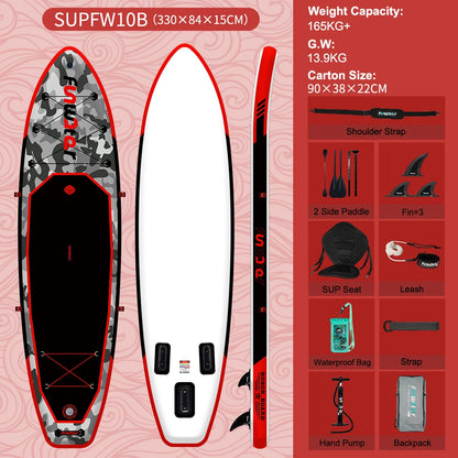 FunWater uppblåsbart SUP-bräde med tillbehör – flera storlekar