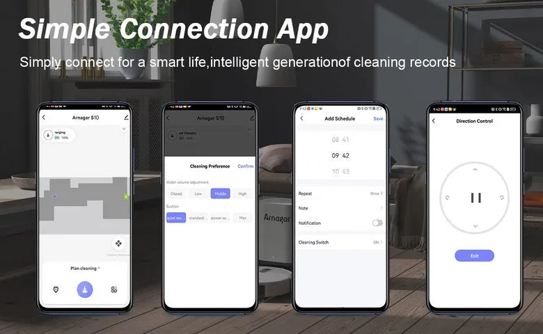 Arnagar S10 Robot Vacuum Cleaner Auto Empty Dust Collection Sweep Mop 12000Pa 5200mAh Low Noise APP Control for home cleanning