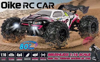Oike RC Drift Car With LED Light 50KM/H / 80KM/H Brushless 4WD Remote Control Electric High Speed Racing Monster Truck for Adult