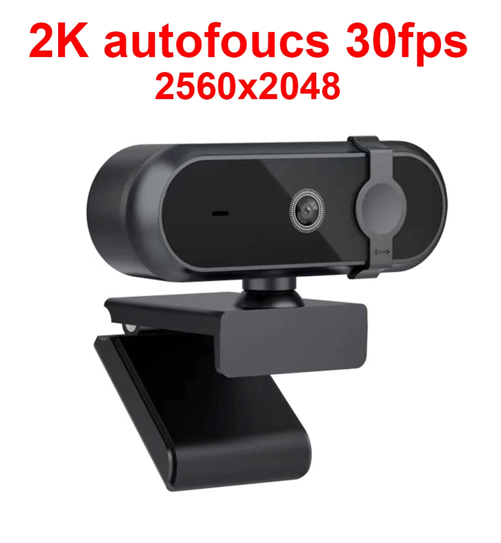 4K 2K Autofoucs Microphone Webcam 30fps Full HD for Gamer Live Video Calling Online Meeting Driver Free USB Plug Privacy Cover