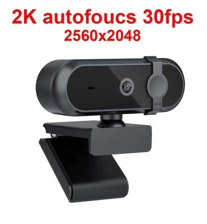 4K 2K Autofoucs Microphone Webcam 30fps Full HD for Gamer Live Video Calling Online Meeting Driver Free USB Plug Privacy Cover