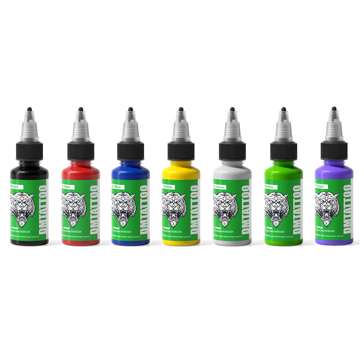 DM Tattoo Ink 15 Color 1OZ/Bottle Natural Plant Extract Pigment Body Painting Long Lasting No Color Loss Professional Tattoo Ink