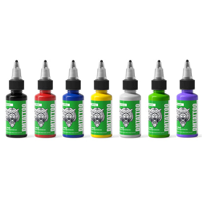 DM Tattoo Ink 15 Color 1OZ/Bottle Natural Plant Extract Pigment Body Painting Long Lasting No Color Loss Professional Tattoo Ink