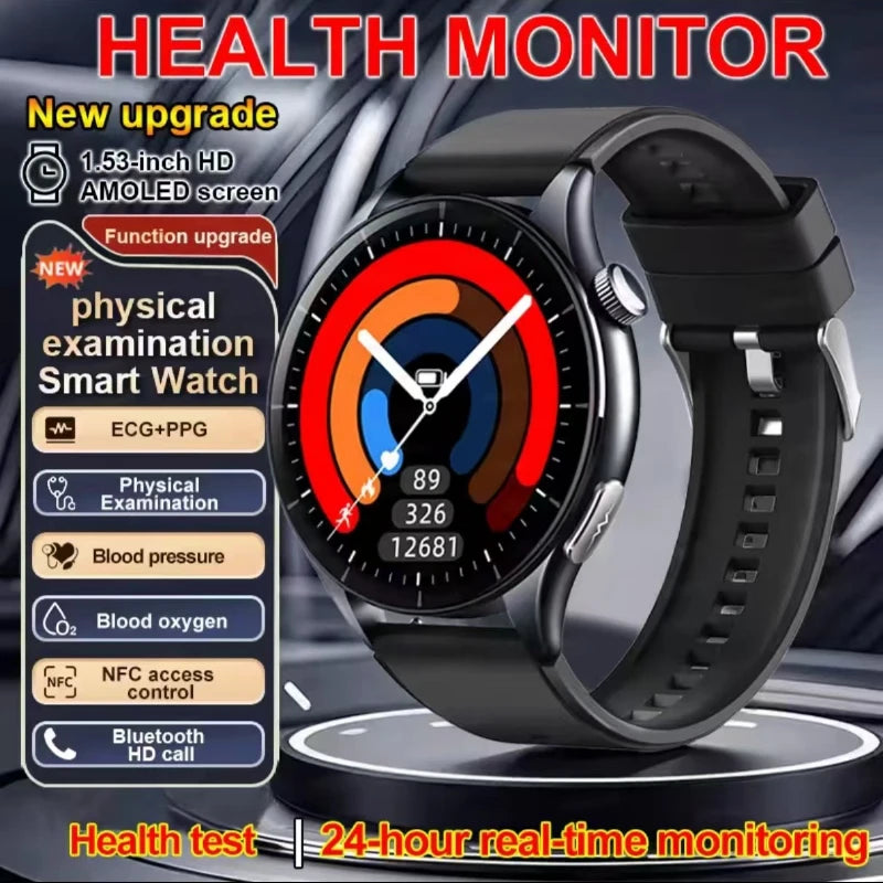 Sapphire Smartklocka 2026 – NFC, ECG+PPG, Blodsyre, Urinsyra, Blodtryck, 1,56" AMOLED, iPhone & Android
