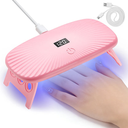 2-in-1 Handheld & Desktop UV Nail Lamp: Dual-Wavelength Fast Curing with 4-Timer Settings & Portable Design