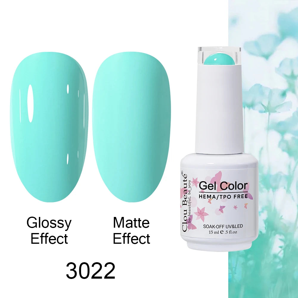 Clou Beaute Gel Nail Polish Neon Brown Royal Blue Red Green Pastal Nude Nail Art Varnishes Gel Lacquer Top Coat UV Gel Nail