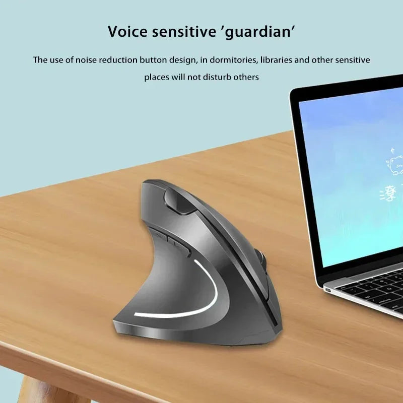 Lenovo Trådlös Vertikal Mus Uppladdningsbar Ergonomisk Bluetooth 2.4G Tyst Datormus