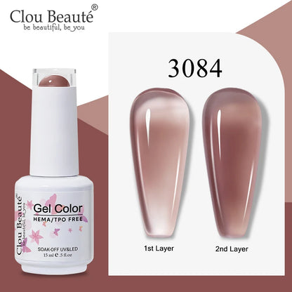 Clou Beaute Semi-transparent Jelly Color UV Gel Manicure Gel Nail Nail Supplies For Professionals Semi-permanent Varnish 15ml