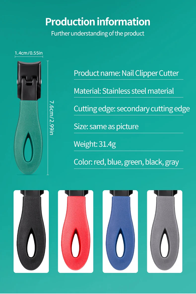 Large Jaw 8mm Openning Nail Clipper Thick Hard Special Nail Cutter Stainless Steel Manicure Tools Toe Cutter Trimmer Anti-Splash