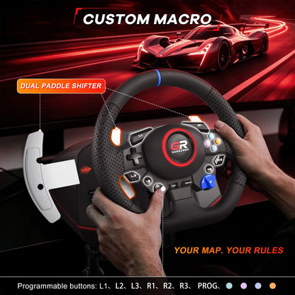 Gaming Steering Wheel For PS5/PS4/PC 270°&900° RGB Simulator Racing Wheel Volante Macro Vibration Hall 3Pedal and Gear Lever Set