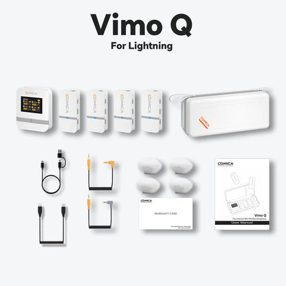 COMICA Vimo Q Four channel Mini Wireless Microphone Wireless Lavalier Microphone With Charging Case for Camera Smartphone PC