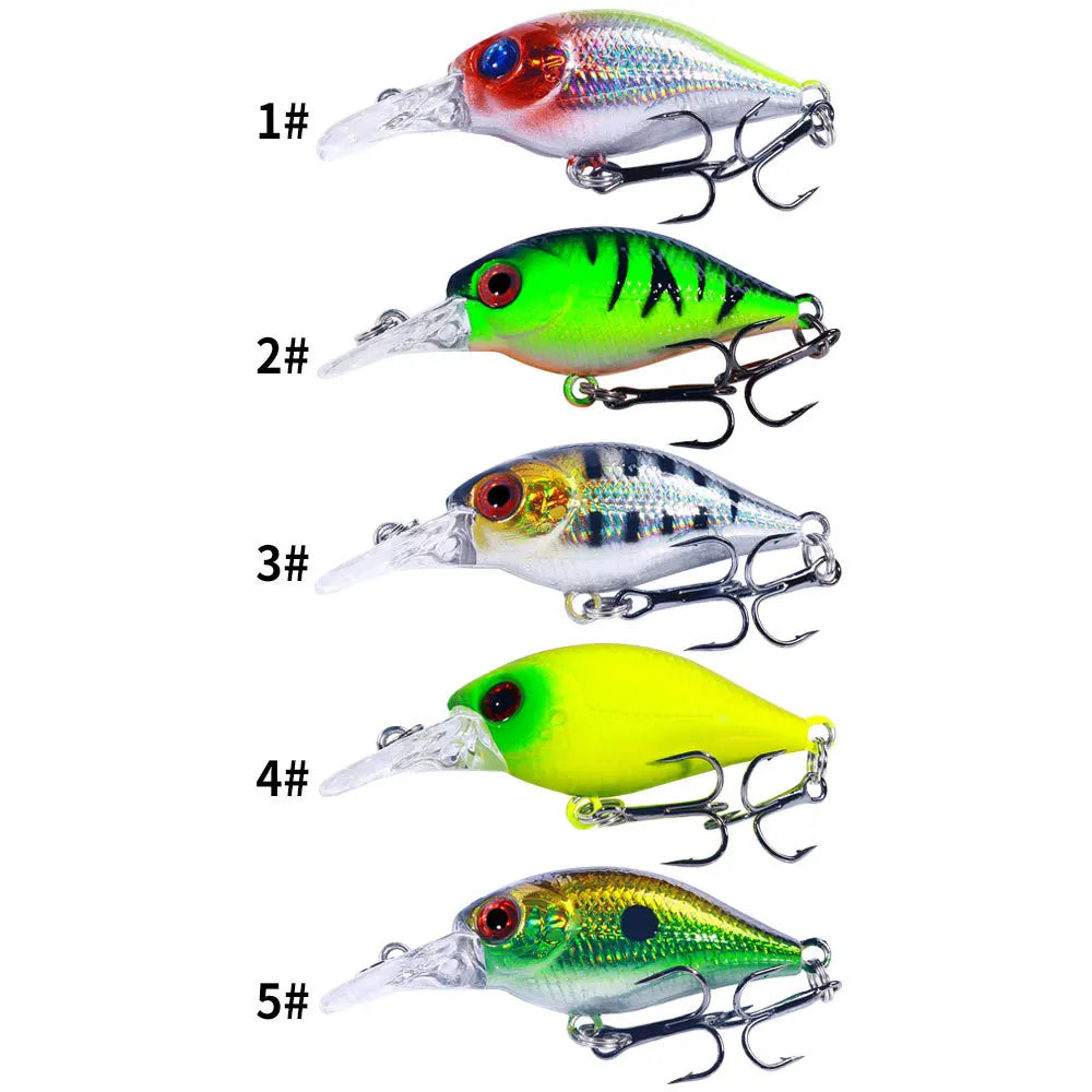 Topwater Crankbait Lures 5Pcs 4.4g 5cm Artificial Wobbler Bait For Bass Pike Rockfish Freshwater Fishing Tackle