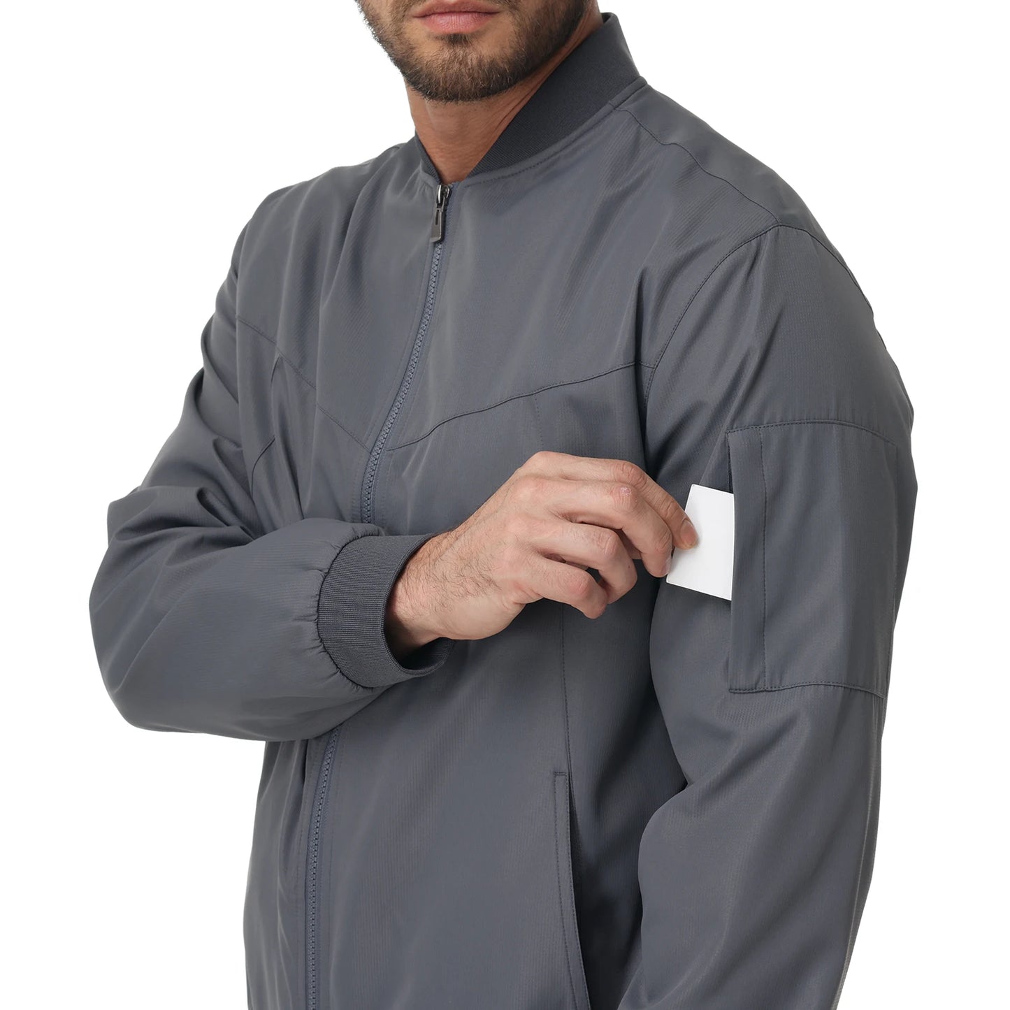 Men's Lightweight Windbreaker Jacket Causal Fashion Stylish BaseBall Coat with Side Inner Pocket for Work Golf Fishing