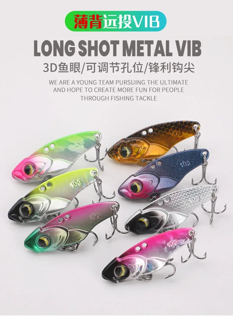 NEW 1PC Metal VIB Fishing Lures 5g 7g 10g 15g Metal Jig Crankbait Wobbler Vibration Baits Pesca Tackle for Trout Bass Pike Perch