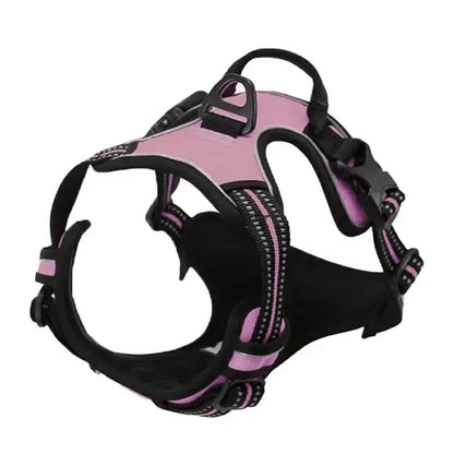 Hundsele & Halsband Set – Läder, S–XL, Svart/Grön/Röd/Blå/Rosa/Lila/Rosröd/Gul