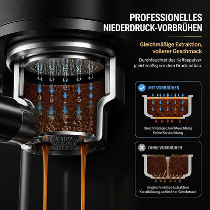 Semi-Automatic Coffee Maker Espresso Machine with Built-In Milk Frother One-Touch Americano Function, Adjustable Temperature, Cappuccino H13 Espresso Coffee Machine 20 Bar Semi-Automatic Italian Espresso Coffee Maker with Mil