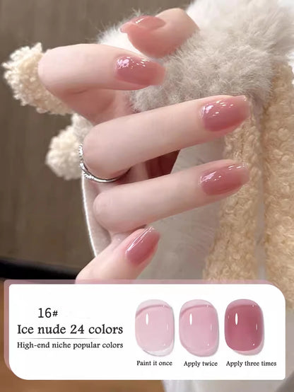 1-30pcs PSK Nude Pink Color Nail Art Ice Transparent Bare Color Nail Enamel 2026 New Net Red Popular White Gel Nail Polish