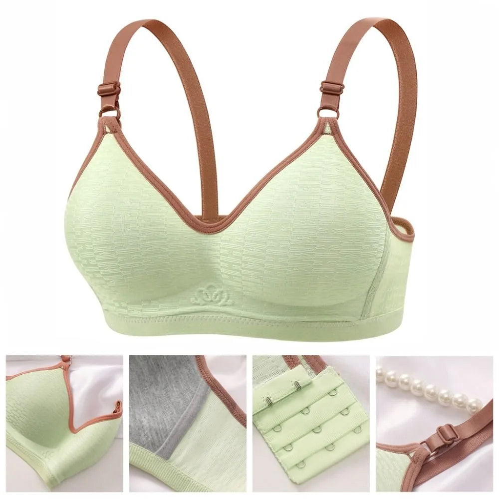 Close-fitting Wireless Deep V Bra Shockproof Anti-sagging Brassiere for Women Thin Lingerie Push Up Underwear Girls Ladies