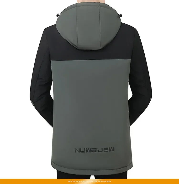 Herr Lång Vinterjacka Parkas med Huva – Varm Vindskyddande Vattentät Outwear, 2 Färger, Storlek XXS–5XL