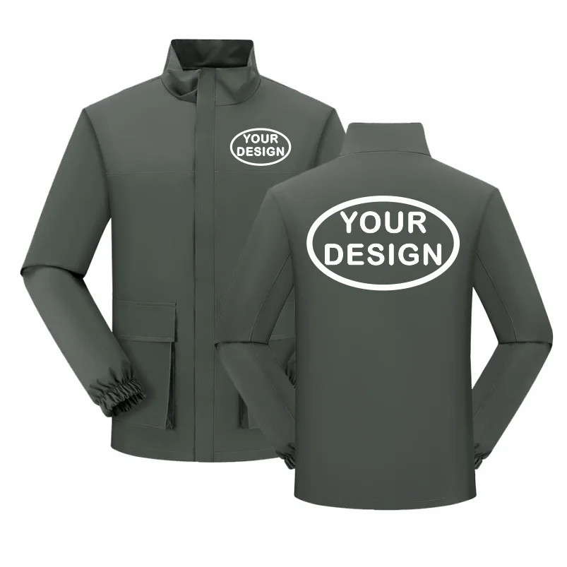 Autumn Men's Stand Up Collar Jacket Custom LOGO Printing Embroidery Company Brand Outdoor Waterproof And Windproof Thin Version