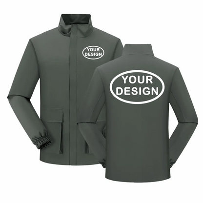 Autumn Men's Stand Up Collar Jacket Custom LOGO Printing Embroidery Company Brand Outdoor Waterproof And Windproof Thin Version