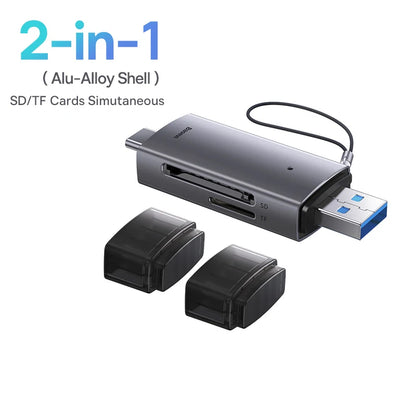 USB 3.0-kortläsare för SD och microSD – USB-A/USB-C