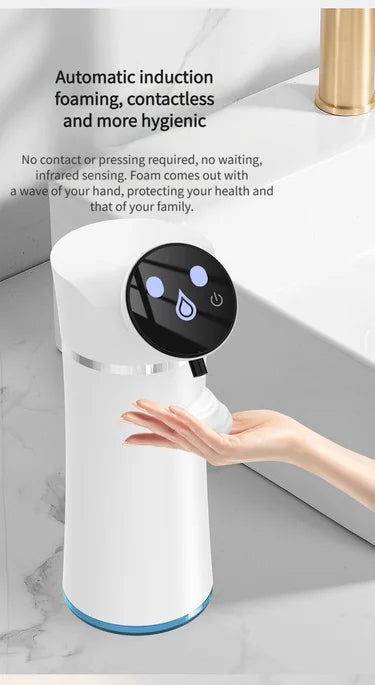USB Rechargeable Automatic Foam Soap Dispenser Infrared Sensor 3 Speed Adjustable Touchless Hand Wash Pump for Bathroom Kitchen