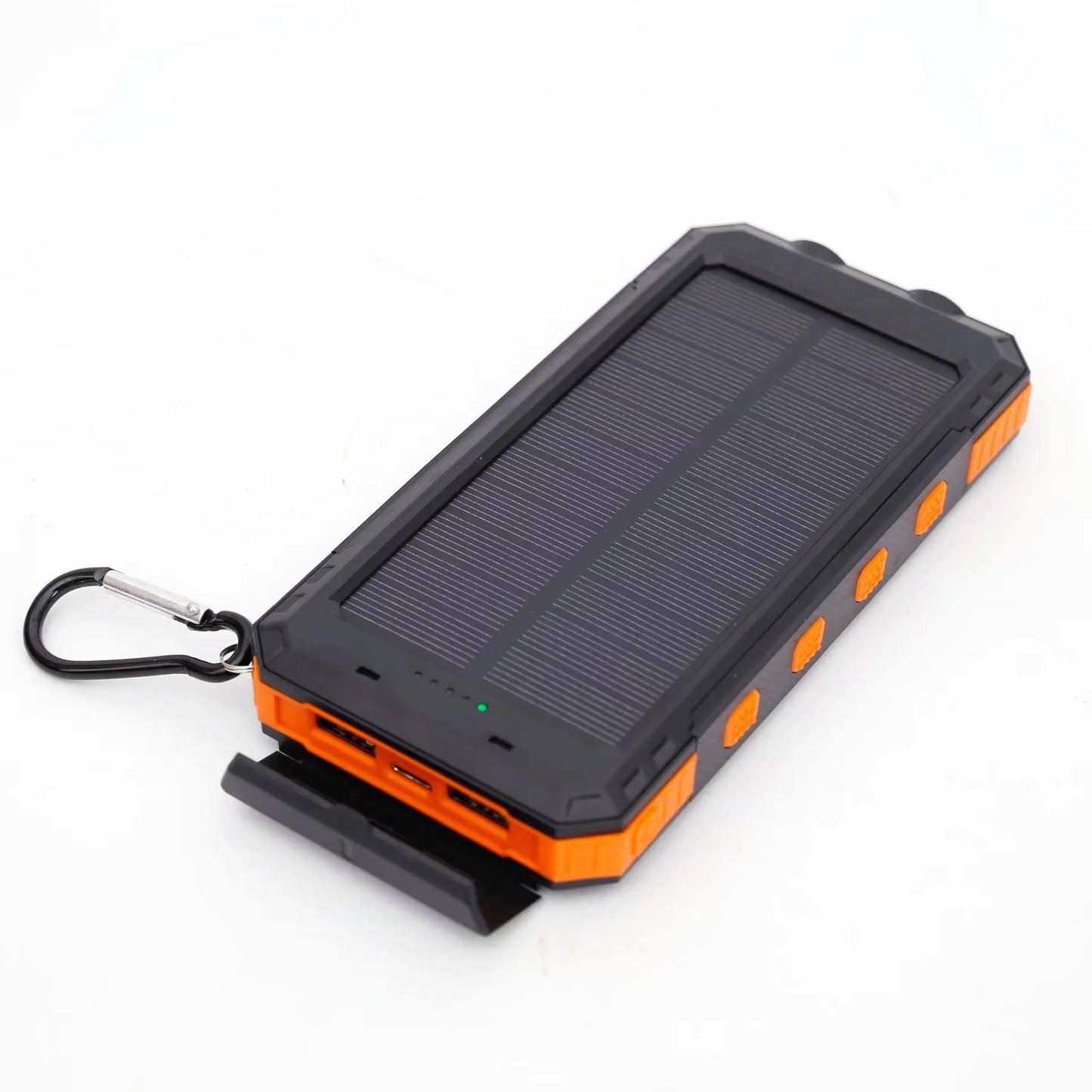 Rscrola Solcells Powerbank 50000mAh – Dual USB USB-C LED-ficklampa Kompass CE FCC RoHS Orange Blå Svart