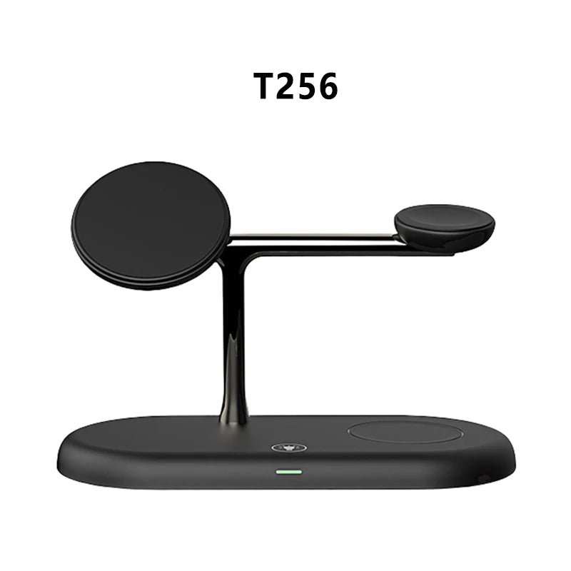 TIMESS 3-i-1 trådlös laddstation för iPhone, Apple Watch och AirPods