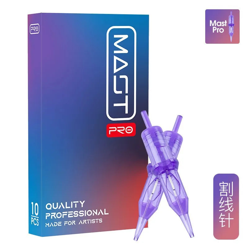 10Pcs Tattoo Cartridge Needles Curved Magnum Disposable Sterilized Safety Needle for Permanent Makeup Tattoo Machine
