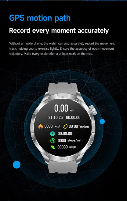 2026 New 1.85 Inch NFC Smart Watch Men Bluetooth Call NFC IP67 Waterproof Heart Rate Monitor Compass Sports Fitness Smartwatch