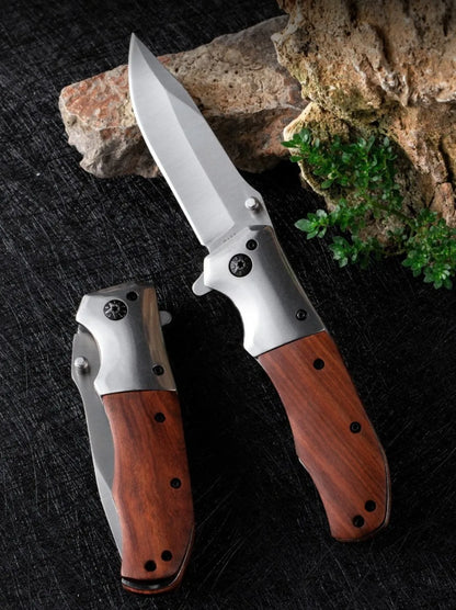 TOP Quality Folding Pocket Knife 420 Steel+walnut Wood Handle 5Cr13Mov Blade Portable Outdoor EDC Hunting Utility Knife