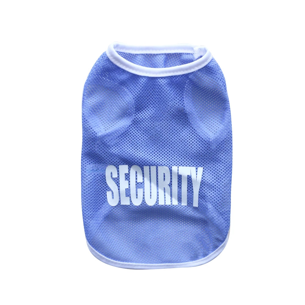 Cat and Dog Universal Summer Clothes Mesh Breathable Letter Printing Thin Size Large Dog Tank Top Golden Bears