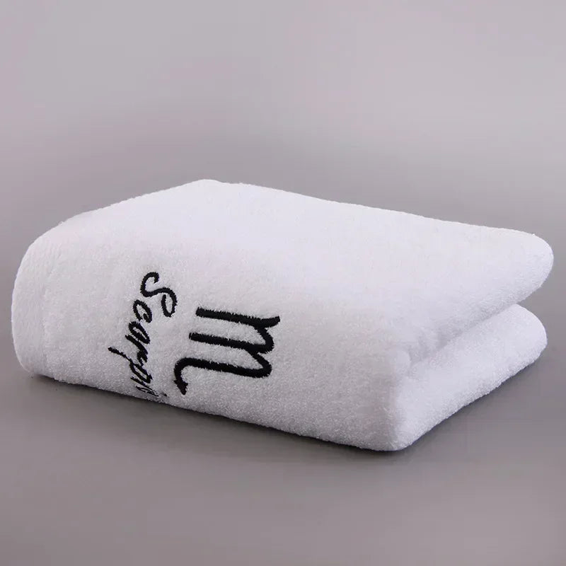 12 Constellation Letters Towel Embroidery Cotton Absorbent Quick Dry Lovers Gift Thickened Sport Soft fashion Face Towel 35x75cm