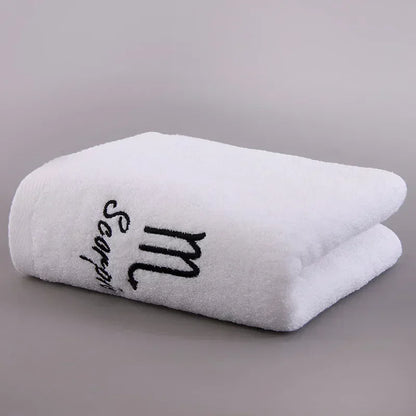 12 Constellation Letters Towel Embroidery Cotton Absorbent Quick Dry Lovers Gift Thickened Sport Soft fashion Face Towel 35x75cm