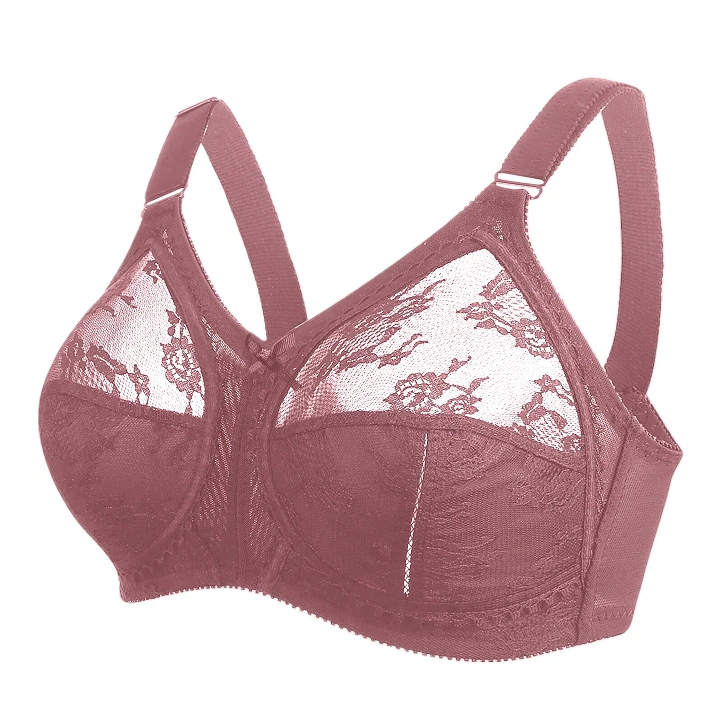 Women's Plus Size Bra Floral Lace Full Coverage Sexy No Steel Ring Bra Wrap Chest Sleeping Underwear Seamless Bras For Woman