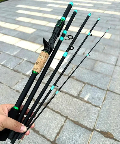 NEW Short Fishing Rod Reel Combo Set Spinning Lure Casting Rods 1.8m-2.1m 4/5Section 212g Baitcasting Reel Jigging Max Drag 10kg