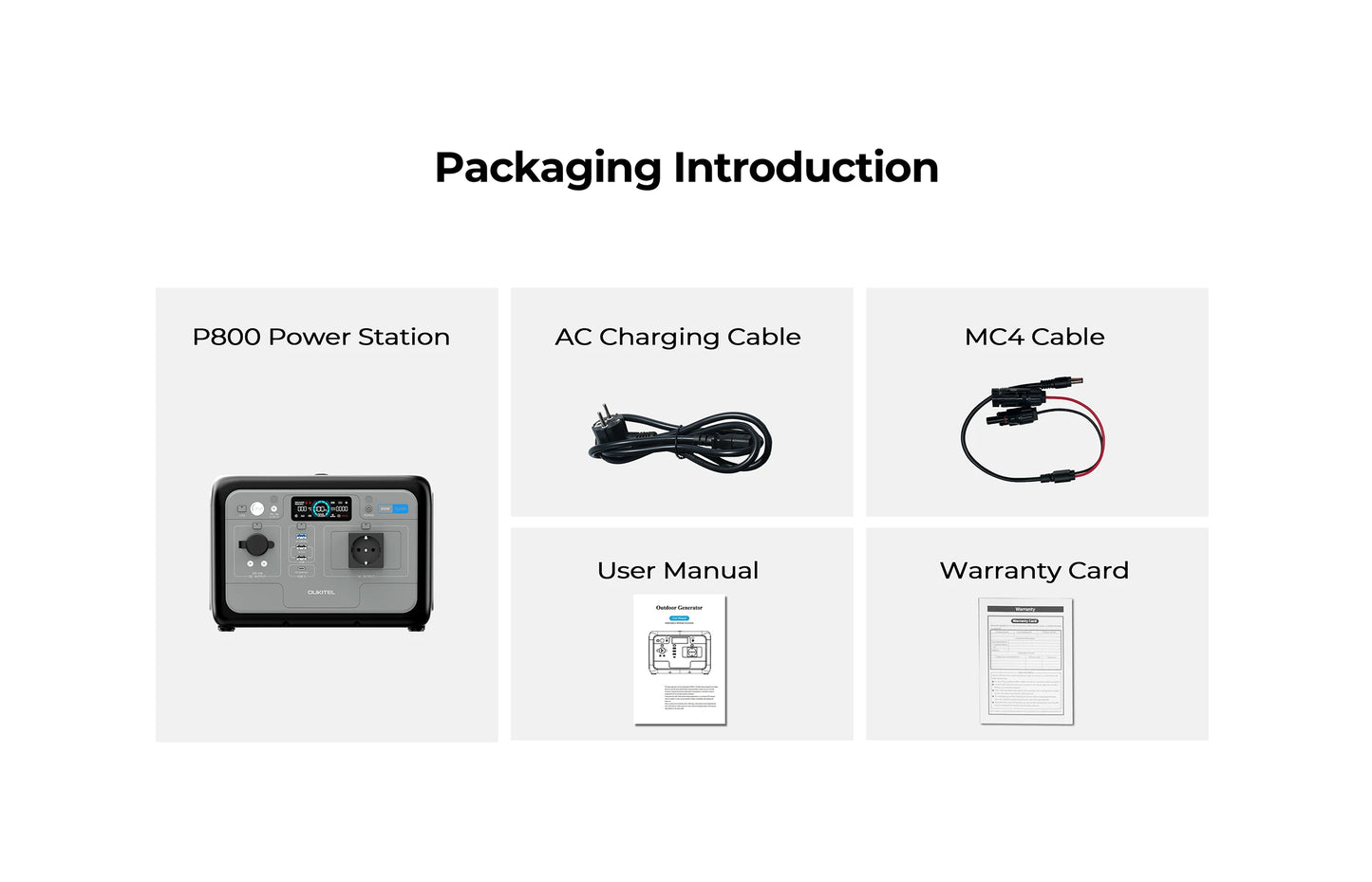 OUKITEL P800E Portable Power Station 800W 512Wh LiFePO4 Battery Solar Generator, Home Backup&Outdoor Camping Mobile Power Supply